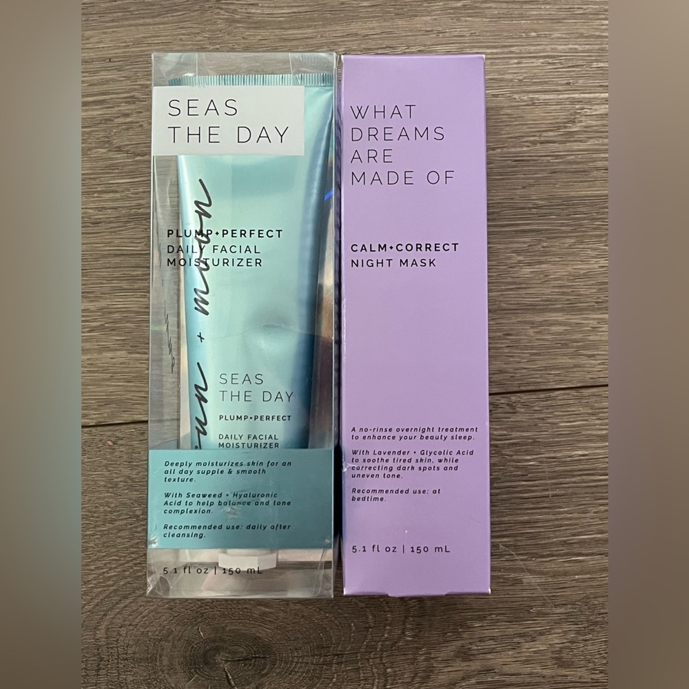 NWT Sun and Moon Facial Moisturizer and Calming Night Mask